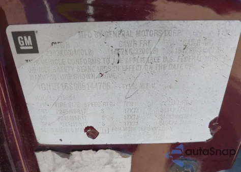 2006 Chevrolet Trailblazer Ext Ls из США, поврежденный, VIN 1GNET16S066144706